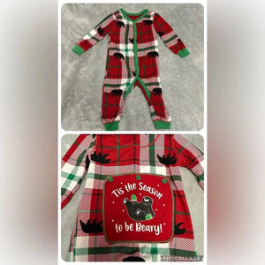 Fammy Jammies - long sleeve ultra soft plaid sleeper/romper. Size 3-6 months